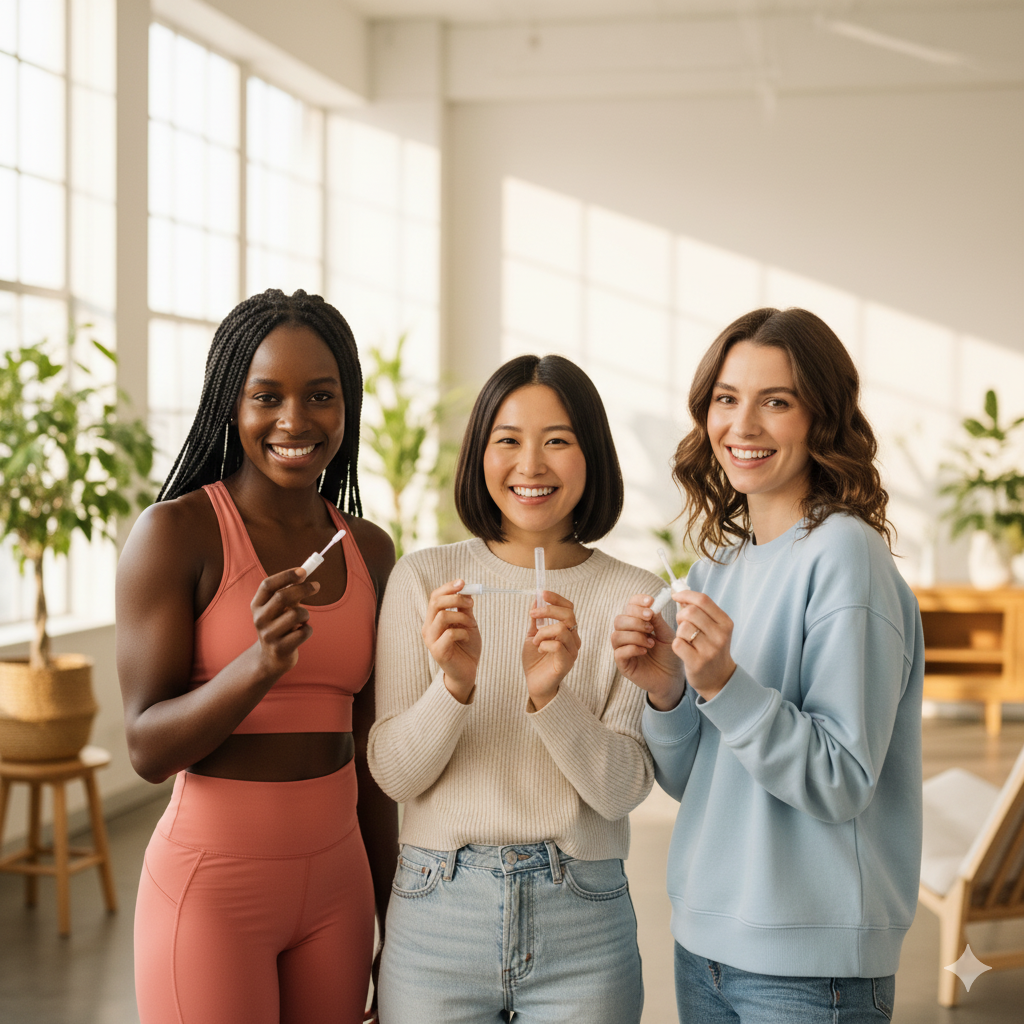 Women using BioAesthetica test kits
